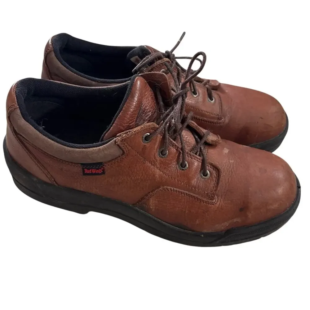 Redwing Men’s Brown Leather Loafer Steel Toe Shoes